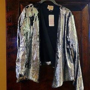 Chaser silver black sequin jacket